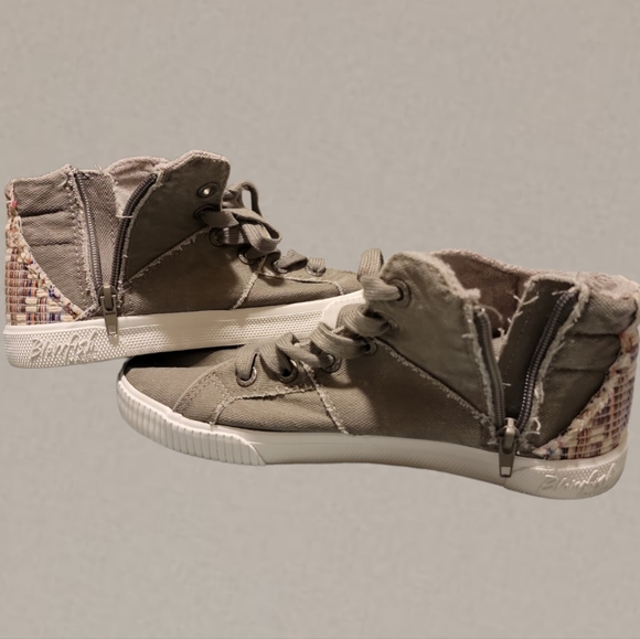 Hightop Blowfish Zip Up Boho Sneakers Size 8 - Picture 2 of 6